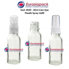 Plastik Spreyli Cam Parfüm Şişesi Kod: 4020 - 20ml.