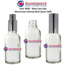 Alüminyum Spreyli Cam Parfüm Şişesi Kod: 4030 - 30ml.