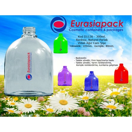 Dekoratif Cam Şişe - D-1136 - 300ml.