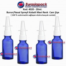 Burun Spreyli Kobalt Mavi Cam Şişe 20ml Kod: 4020