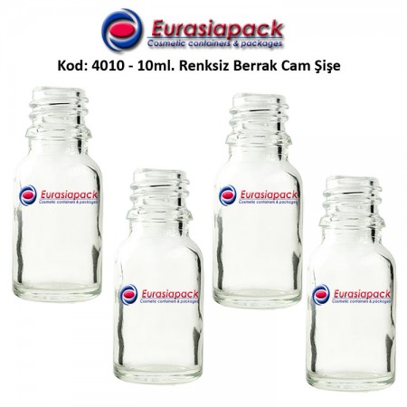 Cam İlaç - Ecza Şişesi 10ml. Renksiz Kod 4010