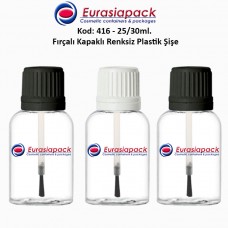 Fırçalı Kapaklı Plastik Şişe Kod: 416 - 25/30ml.