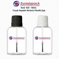 Fırçalı Kapaklı Plastik Şişe Kod: 416 - 50ml.
