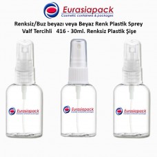 Sprey Valfli Plastik Şişe 25/30ml Plastik Spreyli Kod 416