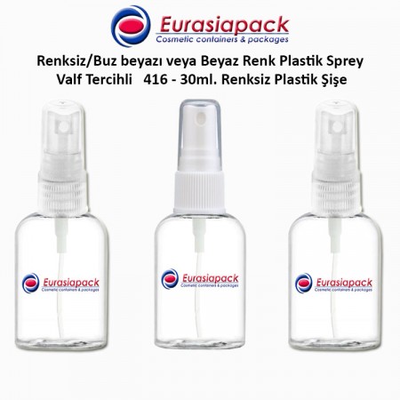 Sprey Valfli Plastik Şişe 30ml Plastik Spreyli Kod 416