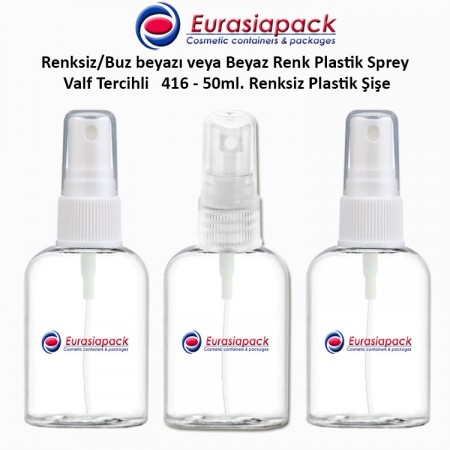 Sprey Valfli Plastik Şişe 50ml Plastik Spreyli Kod 416